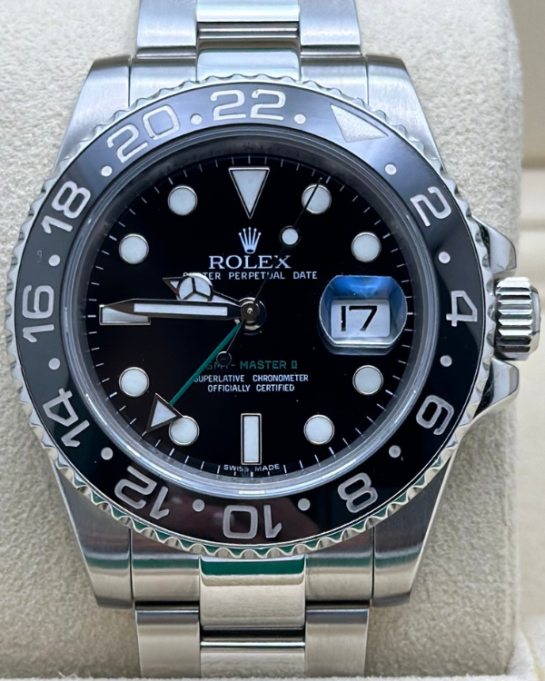 Rolex GMT-Master II 40MM Black Dial Steel Bracelet (116710LN)