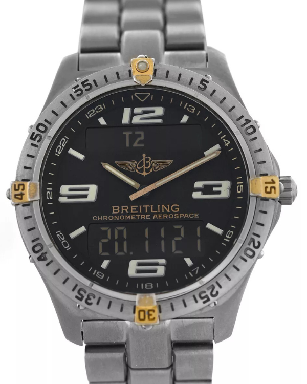 Breitling Aerospace 40MM Quartz Black Dial Titanium Bracelet (F75362)