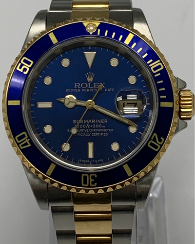 Rolex Submariner Date  "Bluesy" 40MM Blue Dial Two-Tone Bracelet (16613)