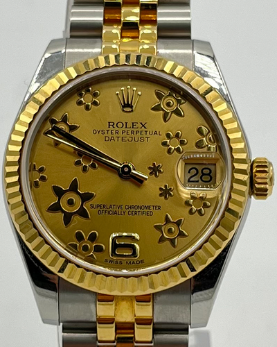 2017 Rolex Lady-Datejust 31MM Champagne Motif Dial Two-Tone Jubilee Bracelet (178273)