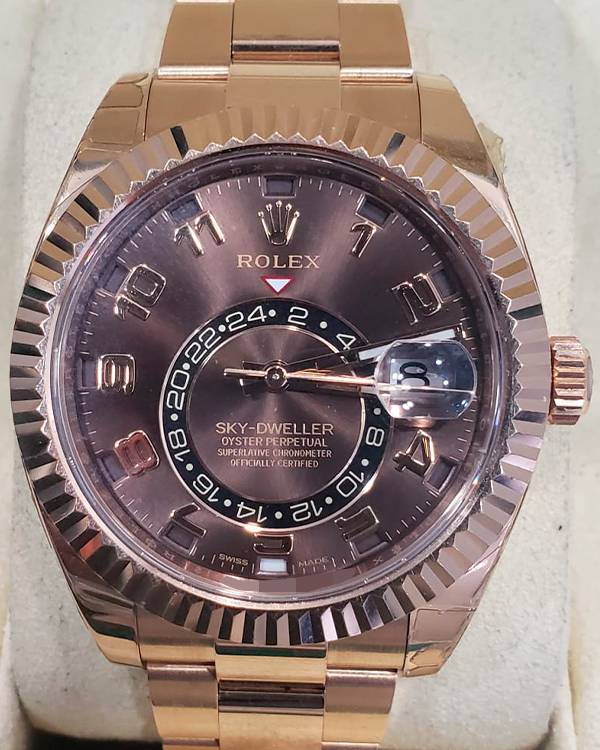 2020 Rolex Sky-Dweller 42MM Everose Gold Chocolate Dial (326935)