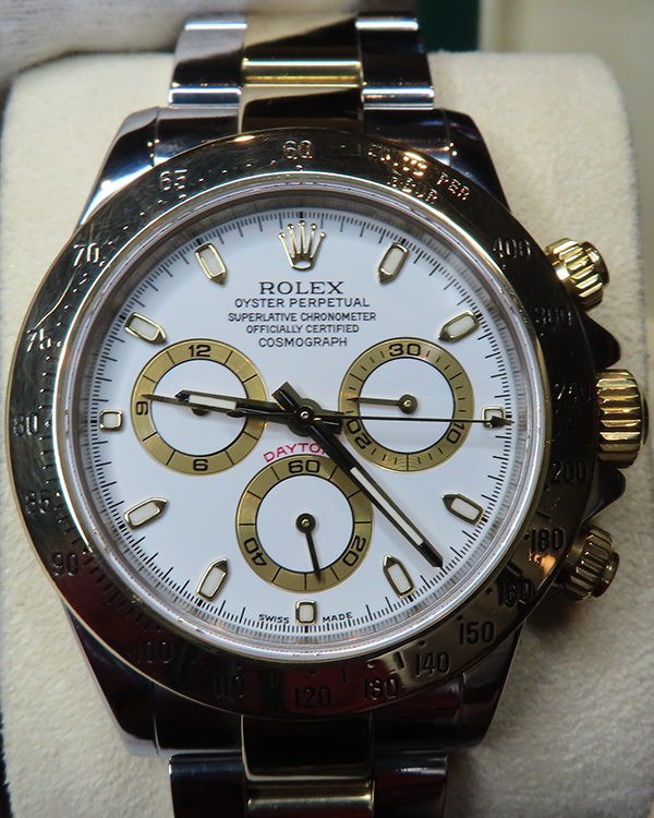 2004 Rolex Daytona Steel & Yellow Gold White Dial (116523)