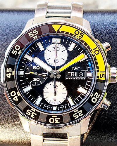 2009 IWC Schaffhausen Aquatimer Chronograph "Bumblebee" 44MM Black Dial Steel Bracelet (IW376701)