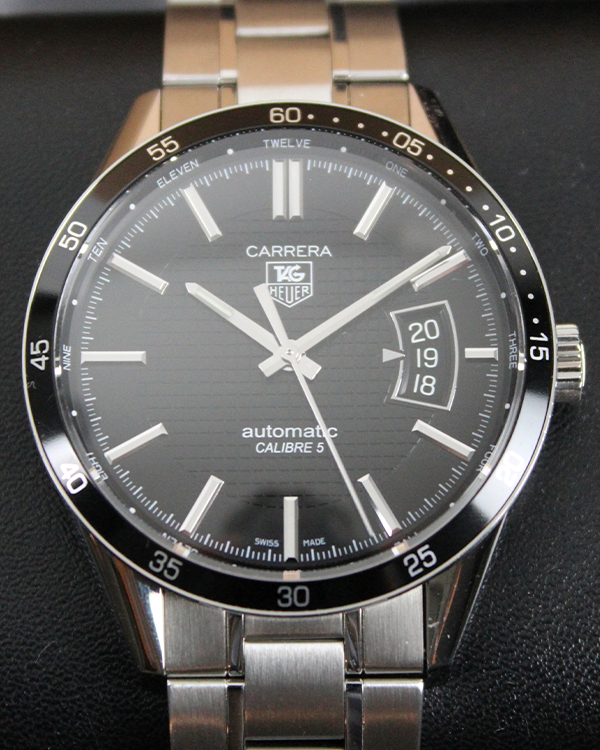 No Reserve - TAG Heuer Carrera Calibre 5 Steel Black Dial (WV211M.BA0787)