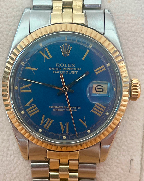 1966 Rolex Datejust Vintage 36MM Blue Dial Two-Tone Jubilee Bracelet (1601)