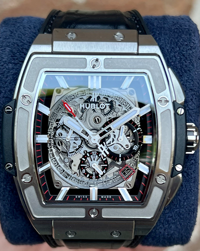 Hublot Spirit of Big Bang 45MM Skeleton Dial Leather Strap (601.NX.0173.LR)