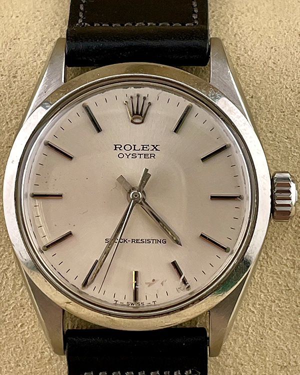 Rolex Oyster Perpetual 32MM Silver Dial Leather Dial (6444)