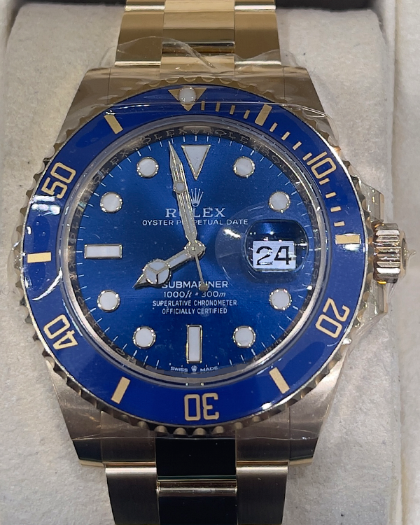 2022 Rolex Submariner Date Yellow Gold Blue Dial (126618LB)