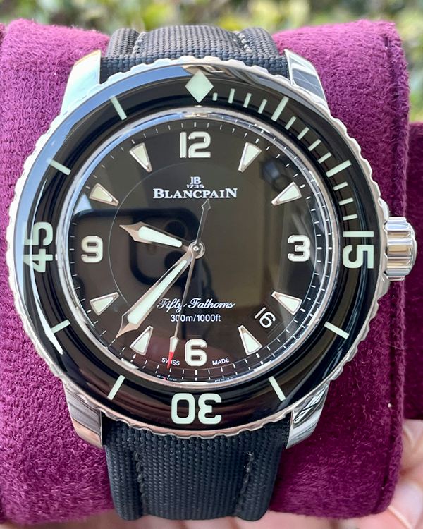 2021 Blancpain Fifty Fathoms 45MM Black Dial Textile Strap (5015-1130-52A)