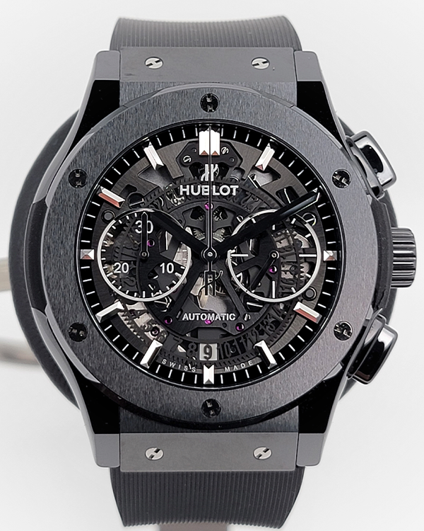 2020 Hublot Classic Fusion Aerofusion "Black Magic" 45MM Skeleton Dial Rubber Strap (525.CM.0170.RX)