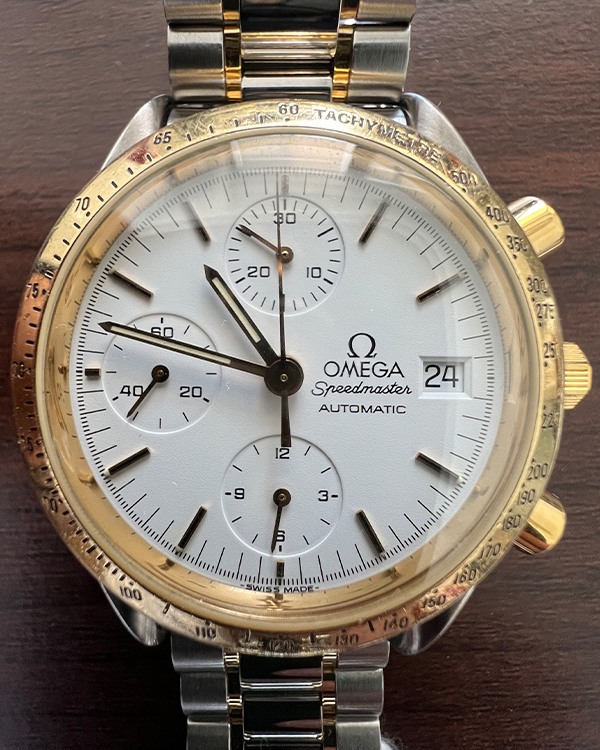 Omega Speedmaster Chronograph 39MM White Dial Two-Tone Bracelet (175.0043)