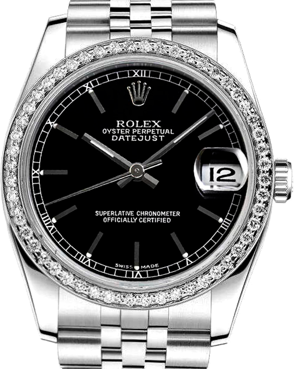 Rolex Datejust 31MM Black Dial Steel Jubilee Bracelet (68274)