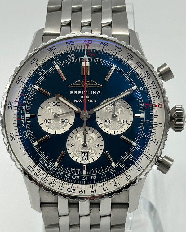 2022 Breitling Navitimer 1 B01 Chronograph 46MM Blue Dial Steel Bracelet (AB0137)