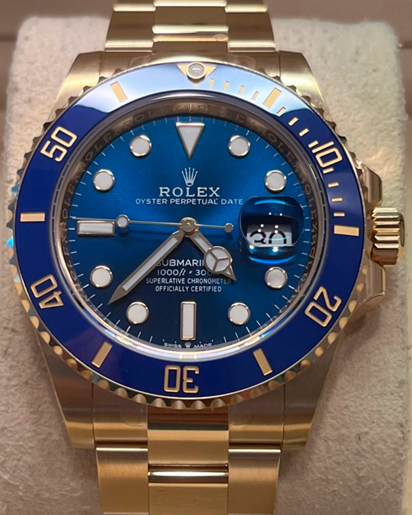 2024 Rolex Submariner Date "Bluesy" 41MM Blue Dial Yellow Gold Oyster Bracelet (126618LB)