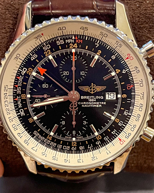 Breitling Navitimer World GMT Steel Black Dial (A24322)