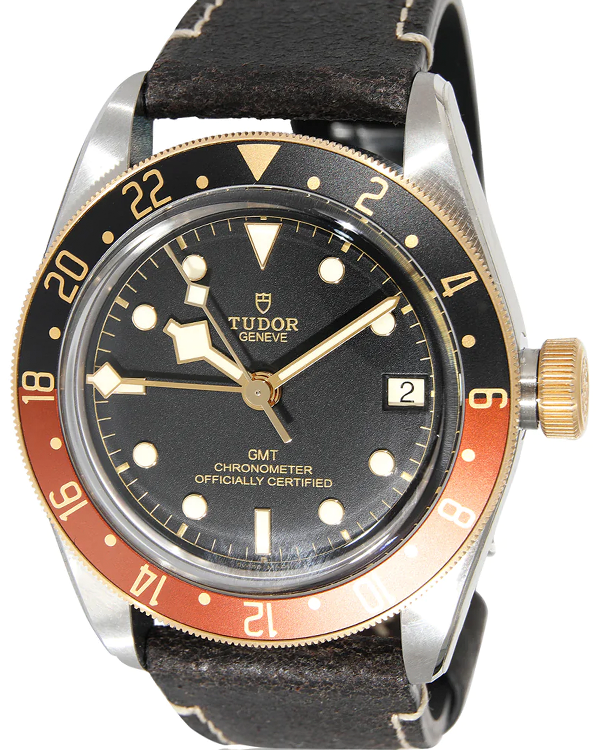 Tudor Black Bay GMT 41MM Black Dial Leather Strap (79833MN)