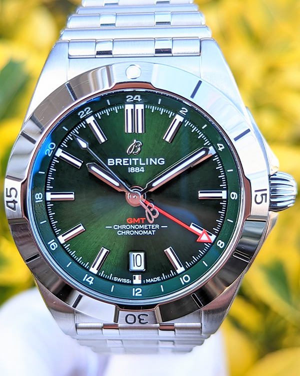 Breitling Chronomat GMT 40MM Green Dial Steel Bracelet (A32398)