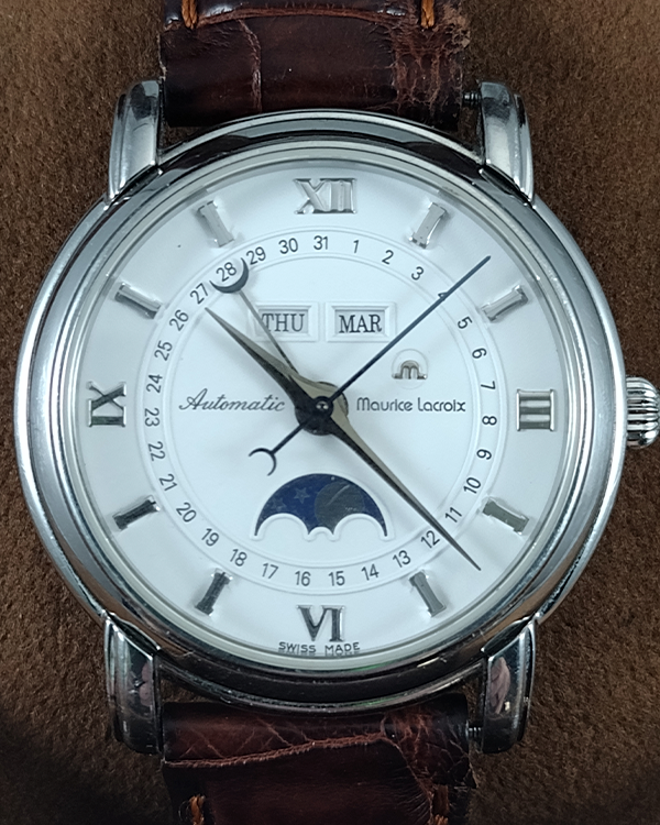 Maurice Lacroix Masterpiece Phases de Lune 38MM White Dial Leather Strap (MP6347)