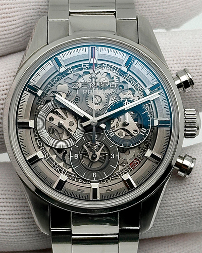 Zenith El Primero "Full Open" 37MM Skeleton Dial Steel Bracelet (03.2153.400)