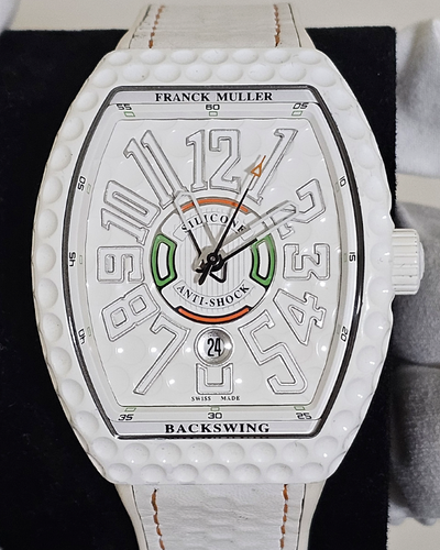 2021 Franck Muller Vanguard "Backswing Golf" 44MM White Dial Leather Strap (V45 SC DT GOLF TT BC BC)