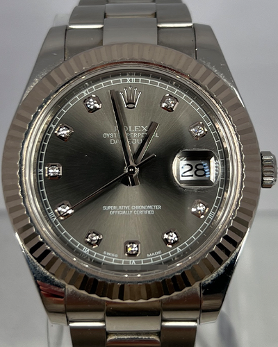 2013 Rolex Datejust II 41MM Rhodium Dial Oyster Bracelet (116334)