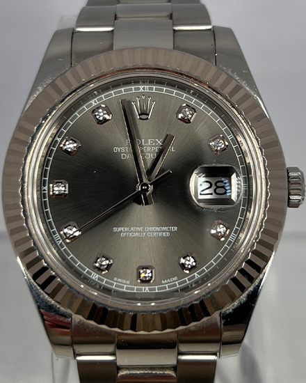 2013 Rolex Datejust II 41MM Grey Dial Oyster Bracelet (116334)