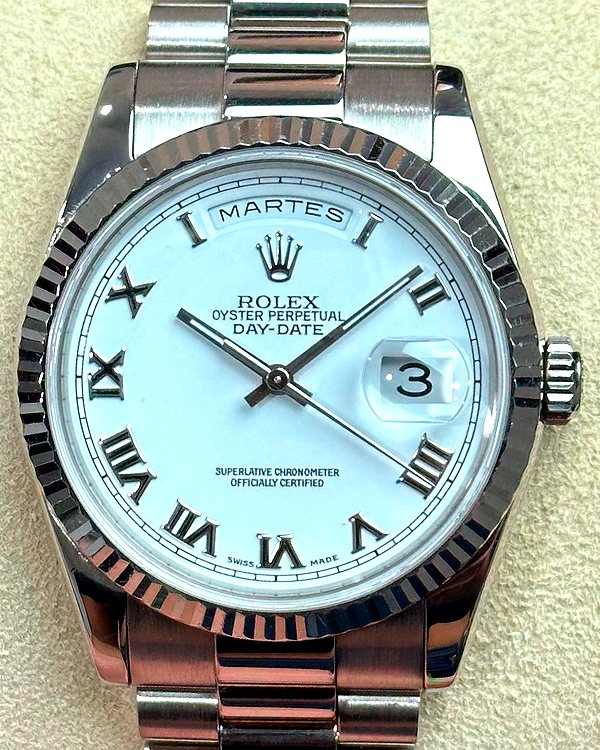 2001 Rolex Day-Date 36MM White Dial President Bracelet (118239)