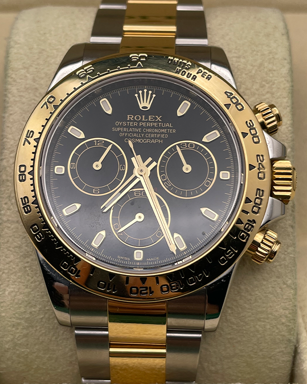 2021 Rolex Cosmograph Daytona Yellow Gold and Oystersteel Black Dial (116503)