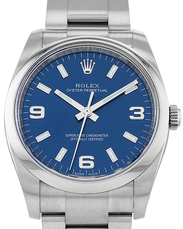 Rolex Oyster Perpetual 34MM Blue Dial Steel Bracelet (114200)