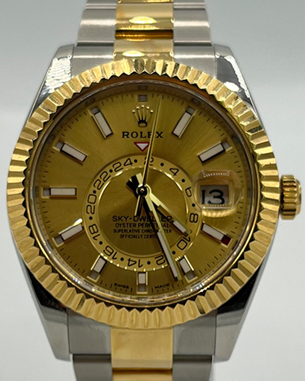 Rolex Sky-Dweller 42MM Champagne Dial Two-Tone Oyster Bracelet (326933)