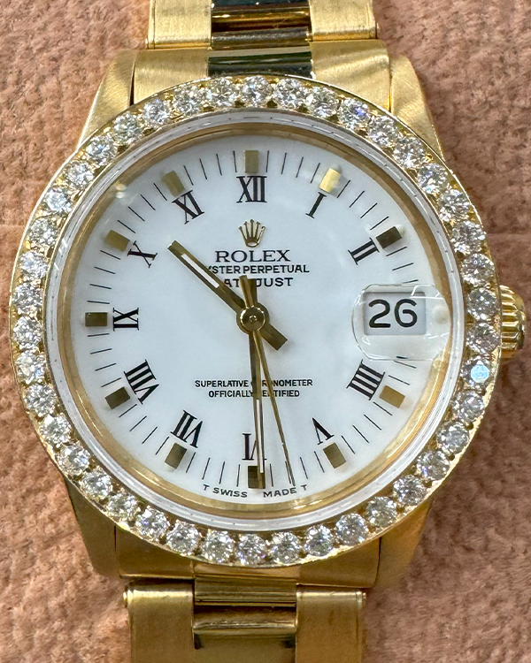 Rolex Datejust 31MM White Dial Yellow Gold Bracelet (68288)