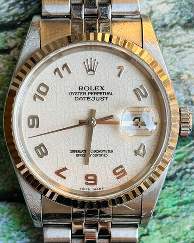 Rolex Datejust 36MM White Motif Dial Jubilee Bracelet (16234)