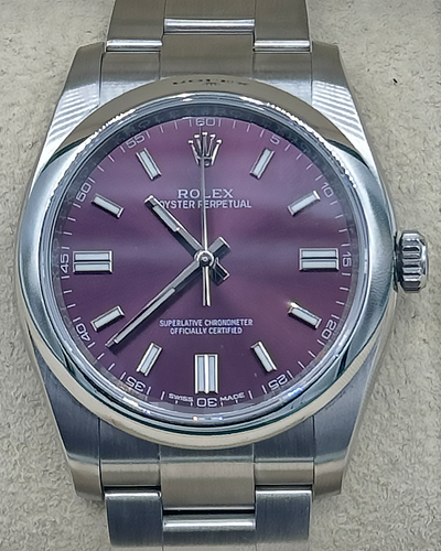 2017 Rolex Oyster Perpetual 36MM Grape Dial Steel Bracelet (116000)