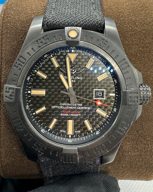 2016 Breitling Avenger Blackbird Limited Edition 48MM Black Dial Textile Strap (V173102X/BE57)