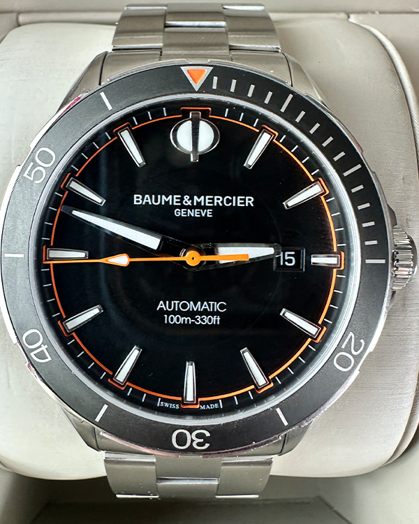 No Reserve - Baume & Mercier Clifton Club 42MM Black Dial Steel Bracelet (M0A10340)