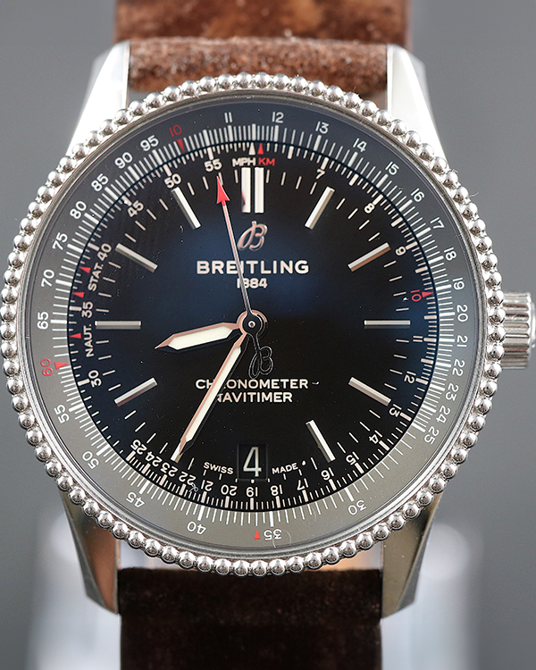 2019 Breitling Navitimer 38mm Black Dial Leather Strap (A17325)