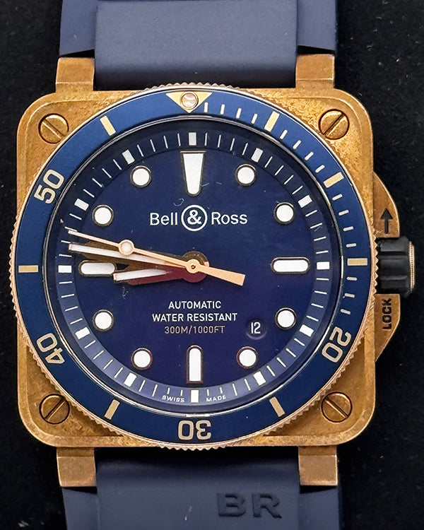 Bell & Ross BR 03 L.E. 42MM Blue Dial Rubber Strap (BR 03-92-DIV-B)