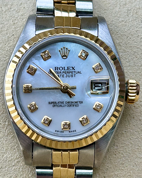 Rolex Lady-Datejust 26MM Aftermarket Mother Of Pearl Dial Two-Tone Jubilee Bracelet (6917)