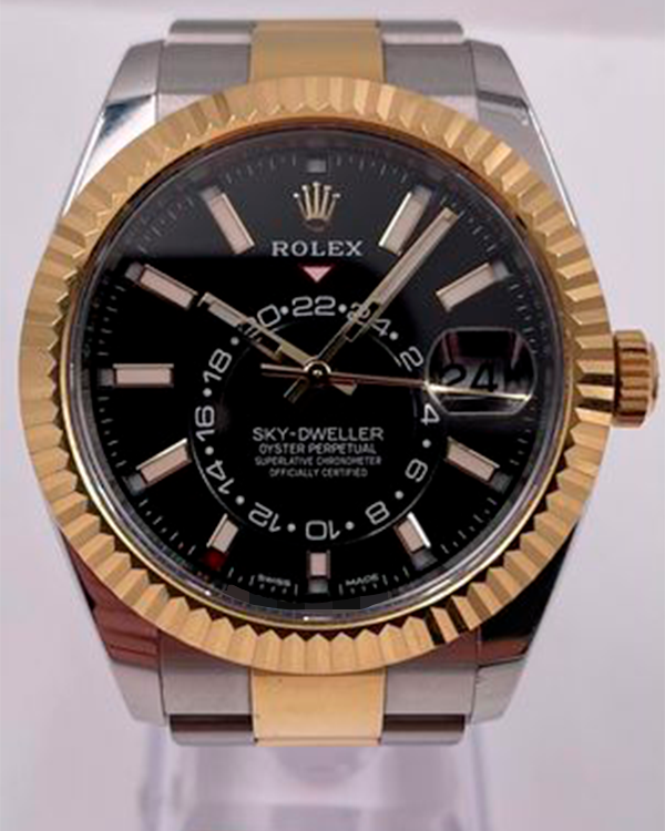 2020 Rolex Sky-Dweller 42MM Yellow Gold and Oystersteel Black Dial (326933)