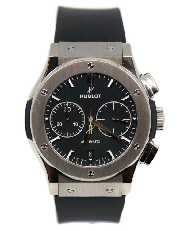 Hublot Classic Fusion Chronograph 45MM Black Dial Rubber Strap (521.NX.1170.RX)