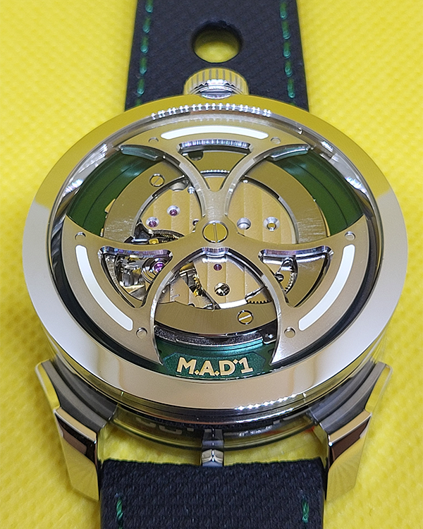 MB&F MAD 1 Edition Green 42MM Skeleton Dial Leather Strap (M.A.D. 1)