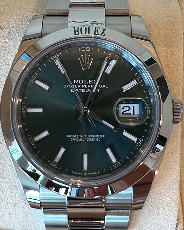 2022 Rolex Datejust 41 Oystersteel Mint Green Dial (126300)