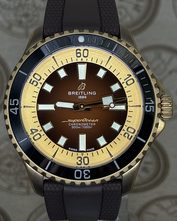 Breitling Superocean 44MM Brown Dial Rubber Strap (N17376)