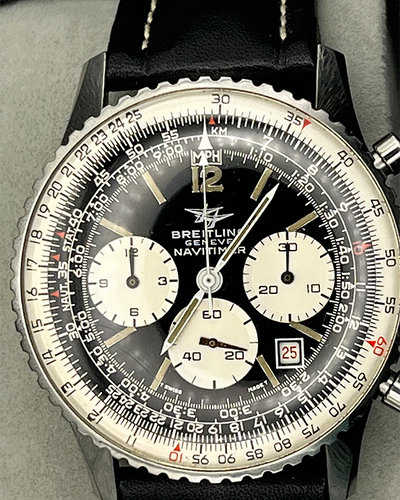 Breitling Navitimer Chronograph Vintage 41MM Black Dial Leather Strap (7806)