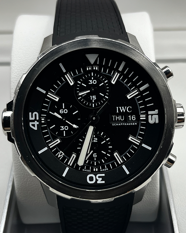 IWC Schaffhausen Aquatimer Chronograph 44MM Black Dial Rubber Strap (IW376803)