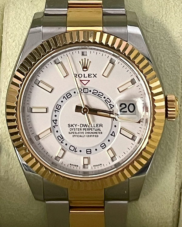 2019 Rolex Sky-Dweller 42MM White Dial Two-Tone Oyster Bracelet (326933)