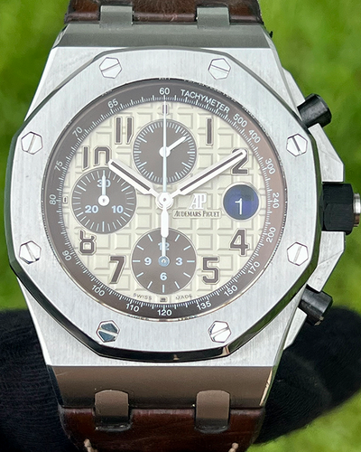 2014 Audemars Piguet Royal Oak Offshore 42MM Ivory Dial Leather Strap (26470ST.OO.A801CR.01)