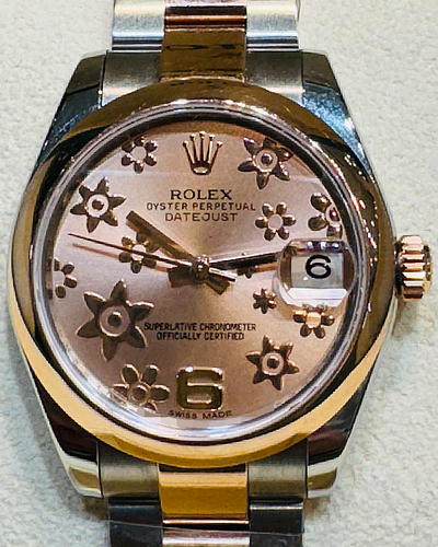 2014 Rolex Oyster Perpetual 31MM Pink Flower Dial Two-Tone Bracelet (178241)