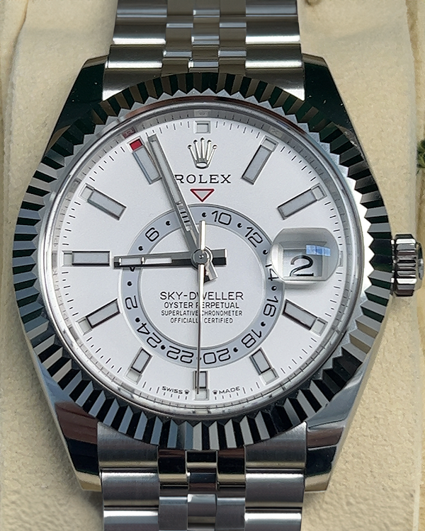 2023 Rolex Sky-Dweller 42MM White Dial Oystersteel Jubilee Bracelet (336934)