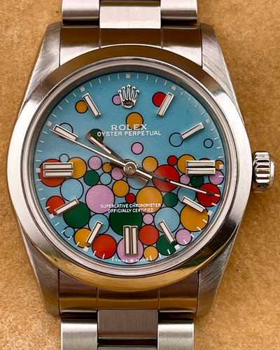 Rolex Oyster Perpetual 31MM Aftermarket Turquoise "Celebration" Dial Oyster Bracelet (67480)